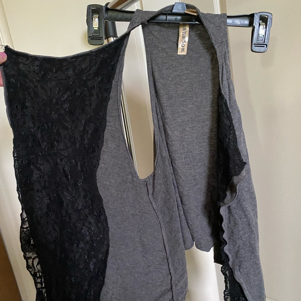 Laced vest / tunic (black & gray)